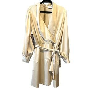 CLOSET LONDON CURVES STONE WRAP TIE WAIST DRESS NWT Flawed sz 22